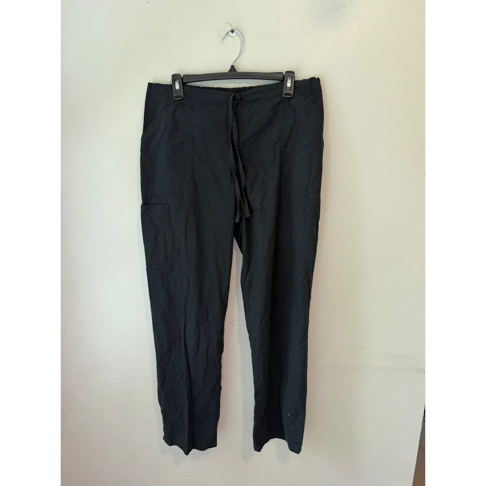 Scrubstar Black Cargo Scrub Pants Medium SSL09049B Drawstring Elastic Waist